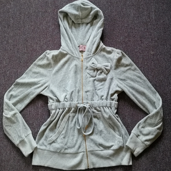 JUICY COUTURE Hoodie Sweater Size Large Grey - Picture 2 of 15